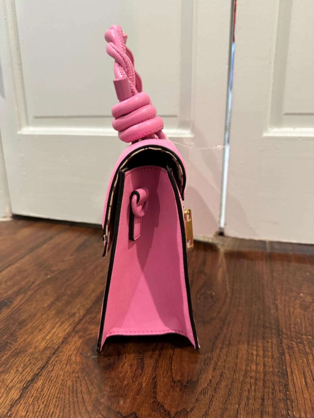 ALDO Pink Braided-Handle Top-Handle Satchel w/Crossbody Strap removable option! - Picture 3 of 9